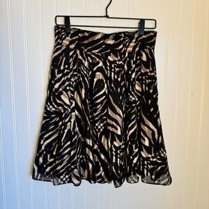 Alfani Black and Brown Zebra Print A-line Women’s Skirt Size Petite